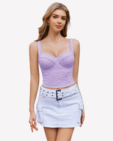 Lace Sleeveless Sweetheart Neck Crop Top